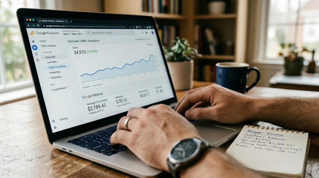 Travel blogger earning money online